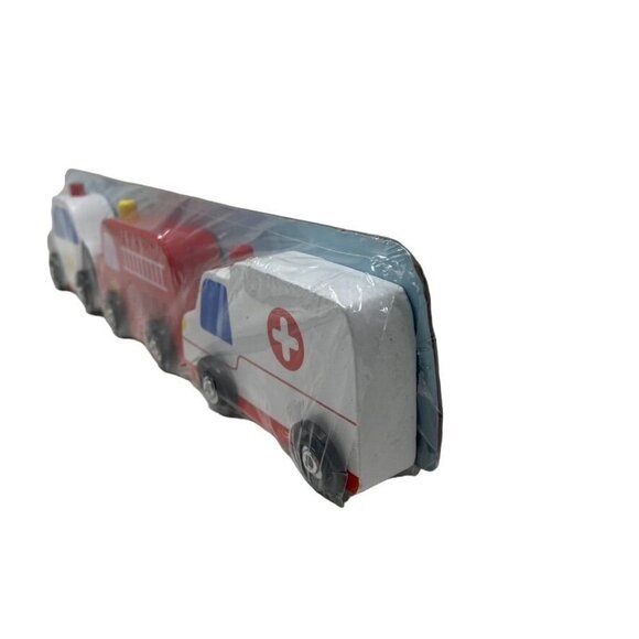 Wood Block Emergency Vehicles Pretend Play - Picture 2 of 4